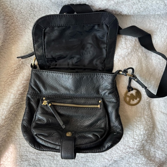 Michael Kors Y2K Black Pebble Leather Slouch Messenger Crossbody Handbag - Picture 5 of 8